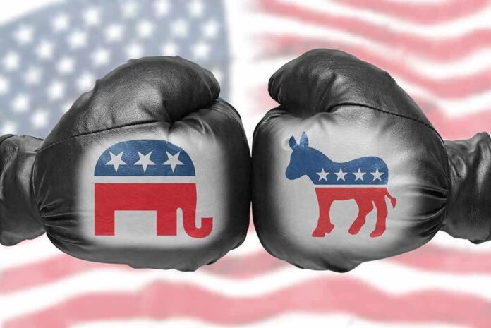 1748748089 featured image Boxing gloves with political party symbols.