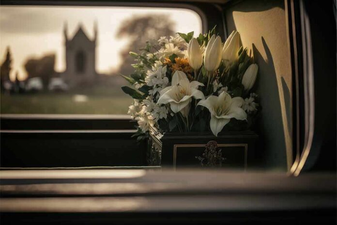 2233487901 featured image White flowers in a car with blurred background.