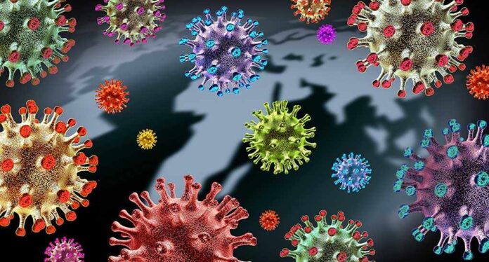 1924081337 featured image Colorful virus illustrations over a world map.
