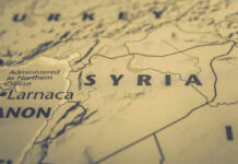 Map showing Syria and surrounding regions