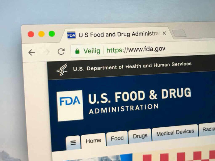 FDA website on a computer screen