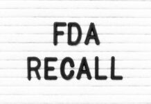 FDA Recall written on letter board.