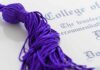 Musk SLAMS College System—Degrees Overrated? Close-up of a purple graduation tassel next to a diploma