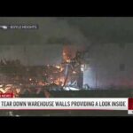 Solar Roof Inferno Triggers State Emergency Crews tear down walls of Boyle Heights warehouse, providing a look inside