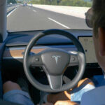 Dashboard Distraction: The New Silent Killer Person using autopilot in Tesla on highway.