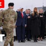 Iran War Dead Return — Trump Stands Watch LIVE | Trump Participates In Dignified Transfer Ceremony At Dover Air Force Base | APT