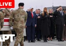 Iran War Dead Return — Trump Stands Watch LIVE | Trump Participates In Dignified Transfer Ceremony At Dover Air Force Base | APT
