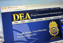 Russian Hit Squad Targets DC Dissident DEA website homepage with gold badge and text