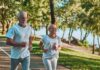 Brain Boost in 16 Minutes Older couple jogging on a lakeside path