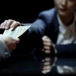 Hands exchanging cash across a table