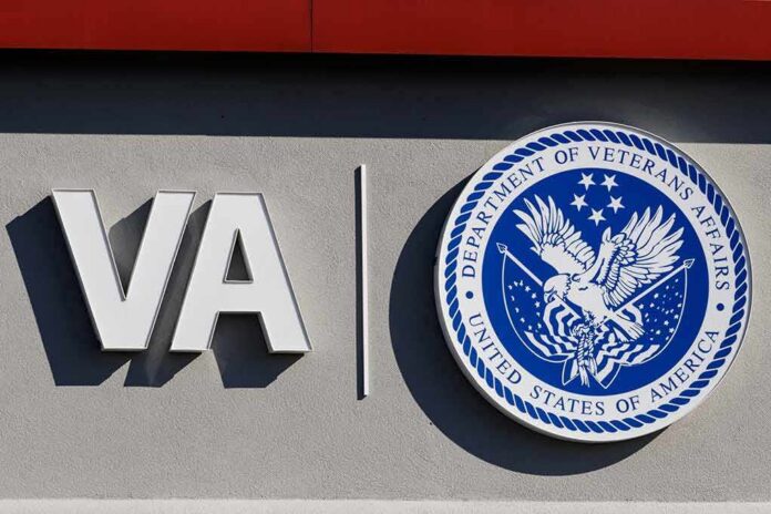 shutterstock_1654377919 VA logo and Department of Veterans Affairs seal on building wall