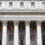 Courthouse Meltdown: Underwear Stash Exposed United States courthouse facade with Corinthian columns