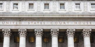 United States courthouse facade with Corinthian columns