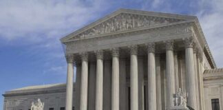 Supreme Court building with grand columns and steps