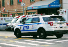 Selma Blair Air-Rage Bombshell Police car and ambulances outside emergency room entrance.