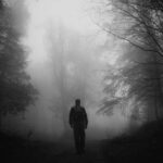 Brutal Hike Murder: Death Penalty Vanishes Hiker walking alone on a foggy forest path