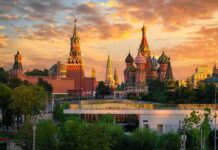Putin Meeting Sparks Stunning Prisoner Release St. Basil's Cathedral and Kremlin towers at sunset