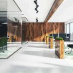 FBI Pounces After OpenAI Room Bugged Modern open-plan office with wood accents and glass meeting room